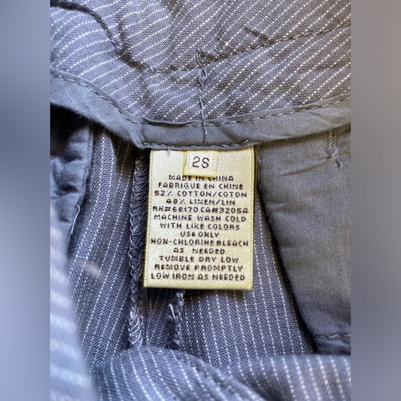 Elevenses Anthropologie Cropped Wide Leg Striped High Waist Pants Blue Size 2 - Picture 10 of 11